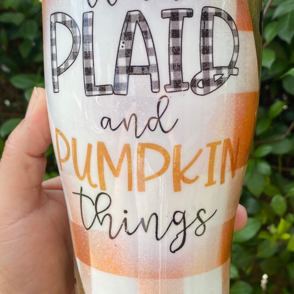 20oz curve Cheetah print Custom made Fall Plaid Tumbler - Picture 5 of 14